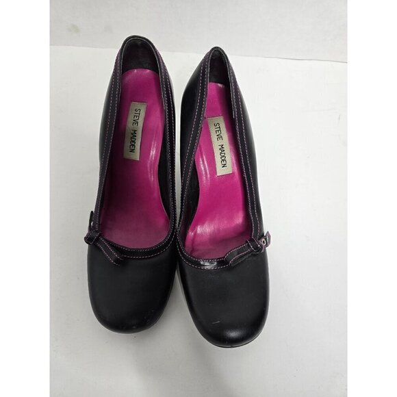 Vintage Y2K Steve Madden Black Party Pumps High Heels - Picture 2 of 16